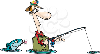 Royalty Free Clipart Image of a Fisherman