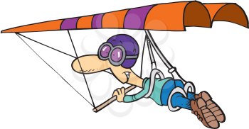 Royalty Free Clipart Image of a Man and a Glider