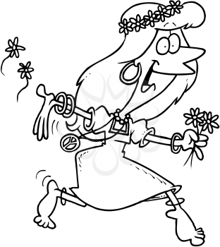 Royalty Free Clipart Image of a Hippie