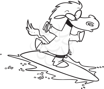 Royalty Free Clipart Image of a Surfing Horse