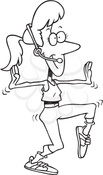 Royalty Free Clipart Image of a Woman Exercising