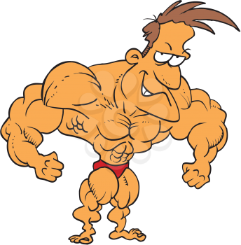 Royalty Free Clipart Image of a Muscleman