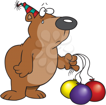 Royalty Free Clipart Image of a Bear With Balloons