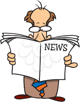 Royalty Free Clipart Image of a Man Reading the News