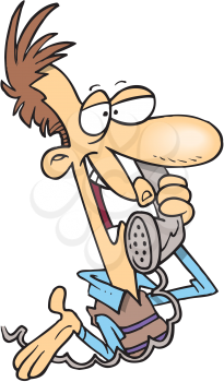 Royalty Free Clipart Image of a Man on the Phone