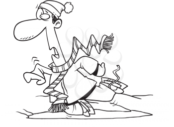 Royalty Free Clipart Image of a Man Skating