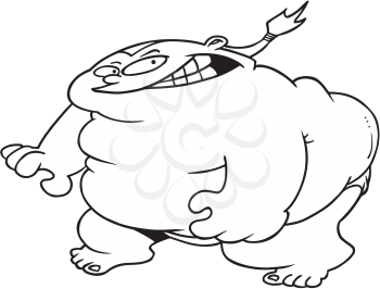 Royalty Free Clipart Image of a Sumo Wrestler