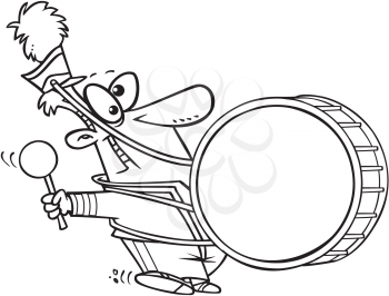 Royalty Free Clipart Image of a Boy Drumming