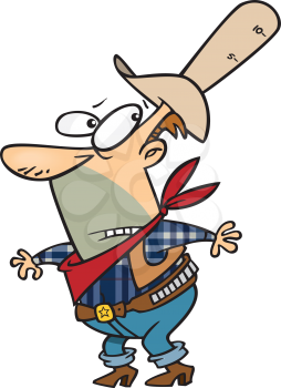 Royalty Free Clipart Image of a Cowboy Wearing a Ten-Gallon Hat