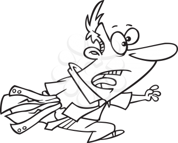 Royalty Free Clipart Image of a Guy in a Hurry