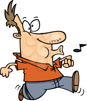 Royalty Free Clipart Image of a Whistling Guy