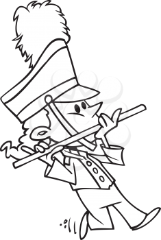 Royalty Free Clipart Image of a Marching Flute Player