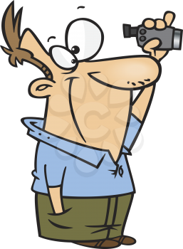 Royalty Free Clipart Image of a Man Shooting a Video