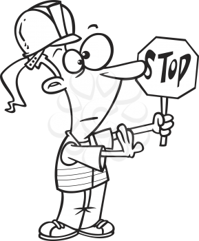 Royalty Free Clipart Image of a Crossing Guard