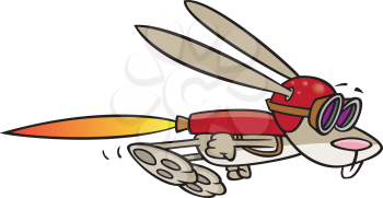 Royalty Free Clipart Image of a Rocket Rabbit