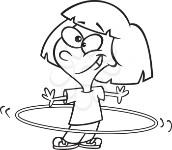 Royalty Free Clipart Image of a Girl With a Hula Hoop