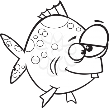 Royalty Free Clipart Image of a Funny Looking Fish