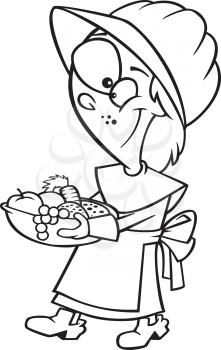 Royalty Free Clipart Image of a Pilgrim Woman
