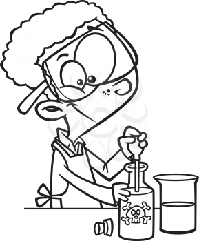 Royalty Free Clipart Image of a Boy in Science Class