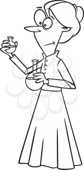 Royalty Free Clipart Image of a Woman With Beakers