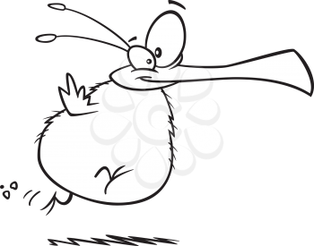 Royalty Free Clipart Image of a Bird That Can't Fly