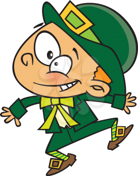 Royalty Free Clipart Image of a Little Leprechaun