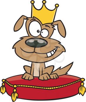 Royalty Free Clipart Image of a Pampered Dog