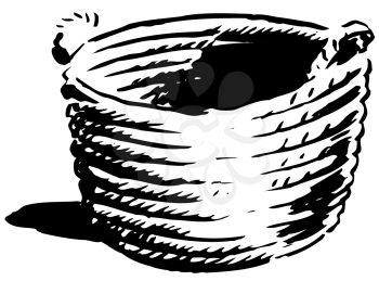 Royalty Free Clipart Image of a Woven Basket