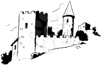 Royalty Free Clipart Image of a Castle