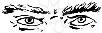 Royalty Free Clipart Image of Eyes With Heavy Brows