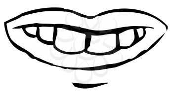 Royalty Free Clipart Image of a Toothy Grin