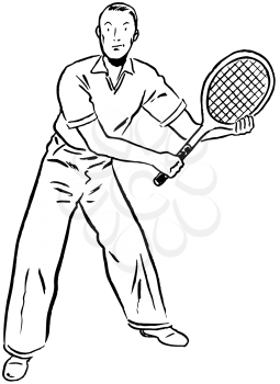 Royalty Free Clipart Image of a Tennis Guy