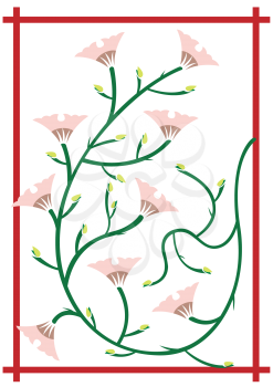 Royalty Free Clipart Image of Japanese Floral Decorations