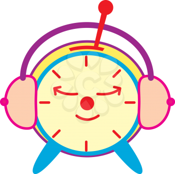 Royalty Free Clipart Image of a Sleeping Alarm Clock
