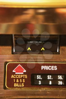 Royalty Free Photo of a Close-up of a Money Slot on a Jukebox