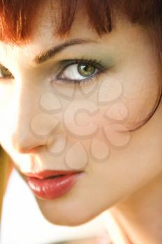 Royalty Free Clipart Image of a Closeup of a Woman