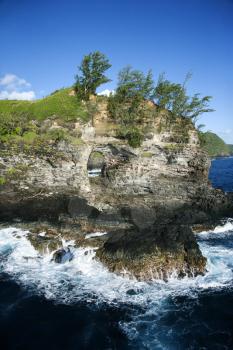 Royalty Free Photo of a Rocky Coast in Pacific Ocean in Maui, Hawaii