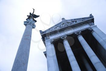Royalty Free Photo of a Building and Statue in Rome, Italy