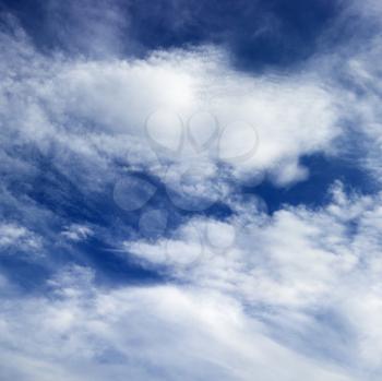 Royalty Free Photo of Wispy Cloud Formations in a Blue Sky