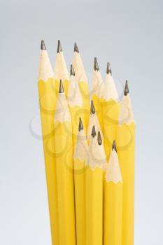Royalty Free Photo of an Uneven Group of Sharp Pencils