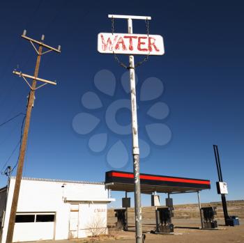 Royalty Free Photo of a Deserted Gas Station in Utah, USA