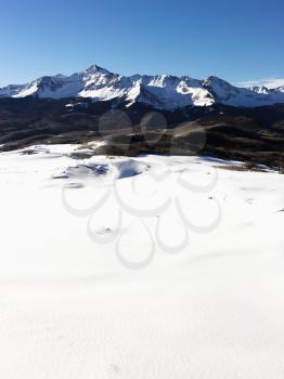 Royalty Free Photo of an Aerial Landscape of the Colorado Rockies