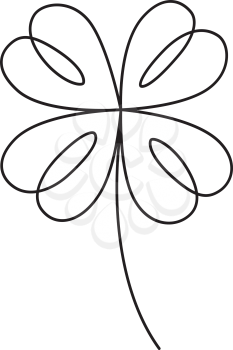 Royalty Free Clipart Image of a Clover Outline