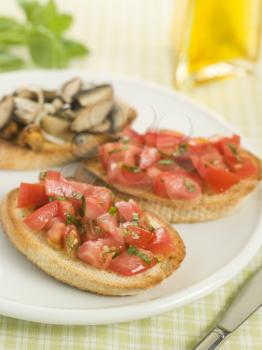 Royalty Free Photo of a Plate of Vegetarian Bruschetta