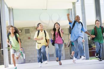 Royalty Free Photo of Students Running