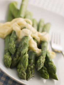 Royalty Free Photo of Hot Asparagus Hollandaise