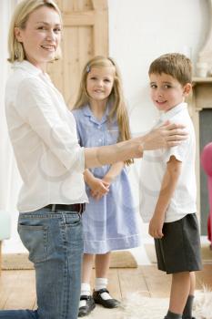 Royalty Free Photo of a Woman With Two Small Children