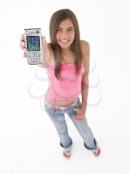 Royalty Free Photo of a Girl Holding a Cellphone