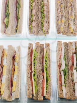 Royalty Free Photo of a Selection of Takeaway Sandwiches