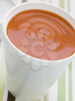 Royalty Free Photo of a Cup of Tomato Soup